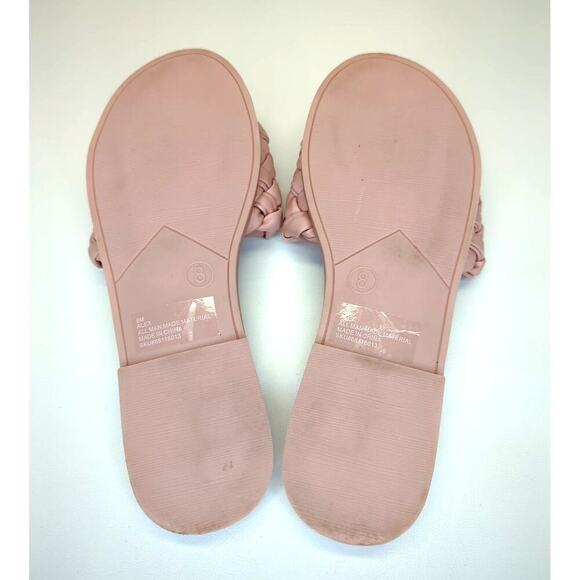 SM New York Sandals Blush Pink Braided Slip on Size 8 - Picture 3 of 6